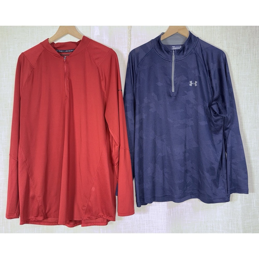 Under Armour Tech Quarter Zip Pullovers Men's XL XXL Activewear LOT of‎ 2